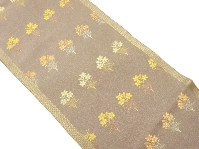 JAPANESE FUKURO OBI / KIN-TOSHI / WOVEN BOUQUET PATTERN